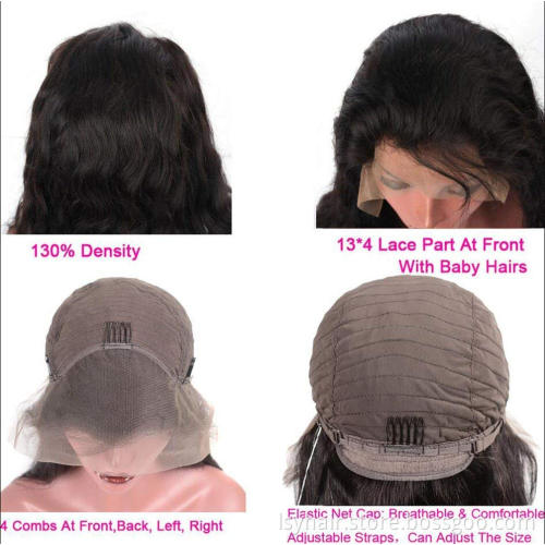 13x4 Body Wave Lace Front Wigs Brazilian Virgin Human Hair Wig Pre Plucked Natural with Baby Hair Wig for Black Female